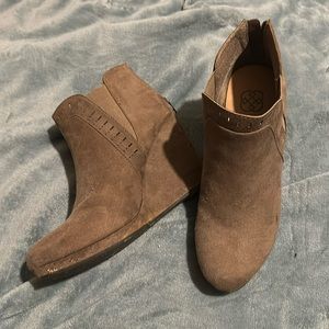 Tan Wedge Booties